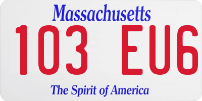 MA license plate 103EU6