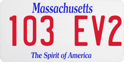 MA license plate 103EV2