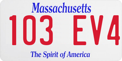MA license plate 103EV4