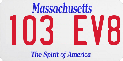 MA license plate 103EV8