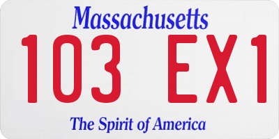 MA license plate 103EX1
