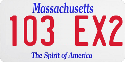 MA license plate 103EX2