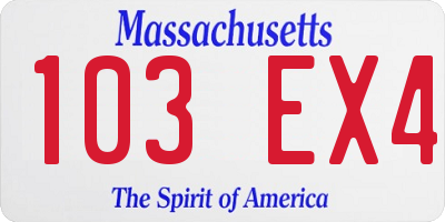 MA license plate 103EX4