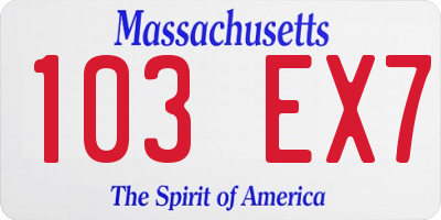 MA license plate 103EX7
