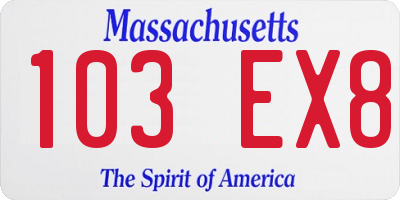 MA license plate 103EX8