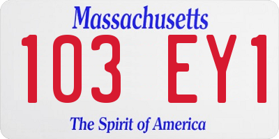 MA license plate 103EY1