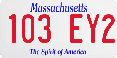 MA license plate 103EY2