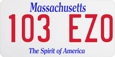 MA license plate 103EZ0