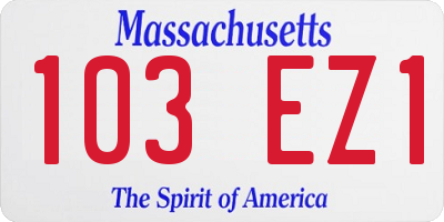 MA license plate 103EZ1