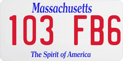 MA license plate 103FB6