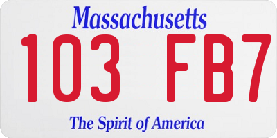 MA license plate 103FB7