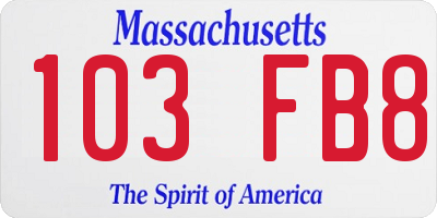 MA license plate 103FB8