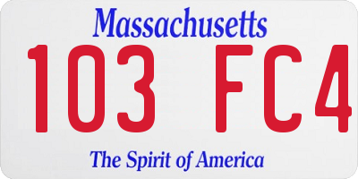 MA license plate 103FC4