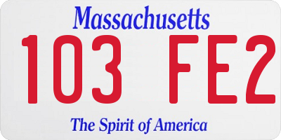 MA license plate 103FE2