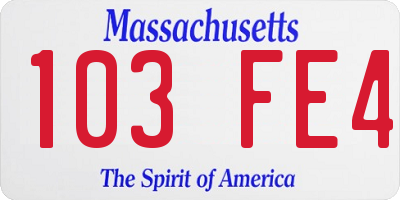 MA license plate 103FE4