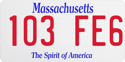 MA license plate 103FE6