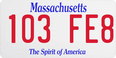 MA license plate 103FE8