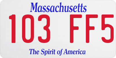 MA license plate 103FF5
