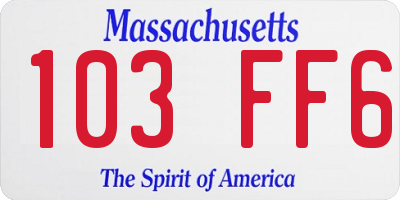 MA license plate 103FF6