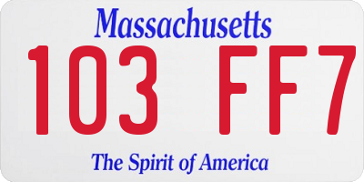 MA license plate 103FF7