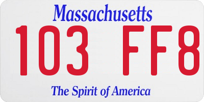 MA license plate 103FF8