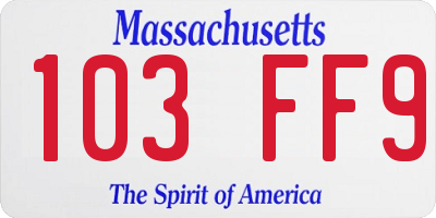 MA license plate 103FF9