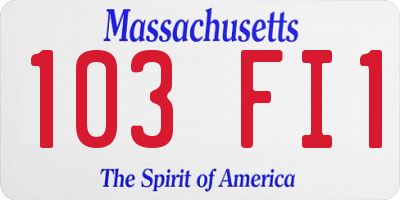 MA license plate 103FI1