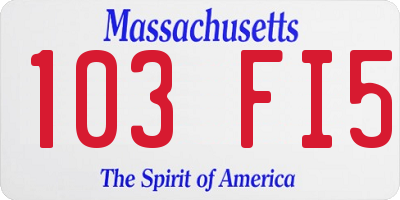 MA license plate 103FI5