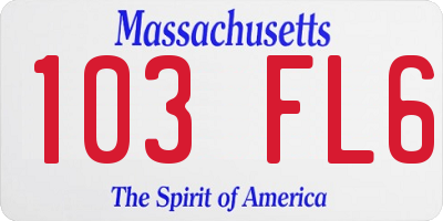 MA license plate 103FL6