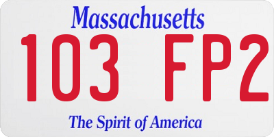 MA license plate 103FP2
