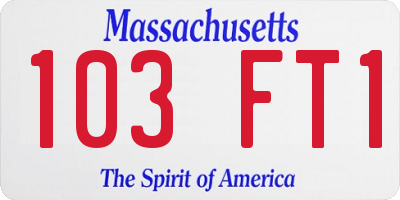 MA license plate 103FT1