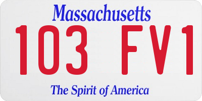 MA license plate 103FV1