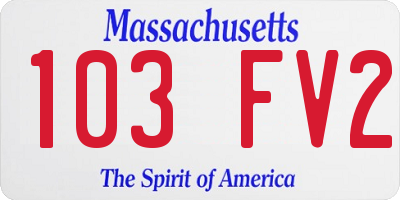 MA license plate 103FV2