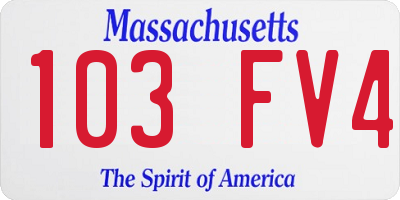 MA license plate 103FV4