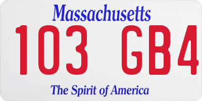 MA license plate 103GB4