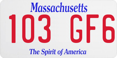 MA license plate 103GF6
