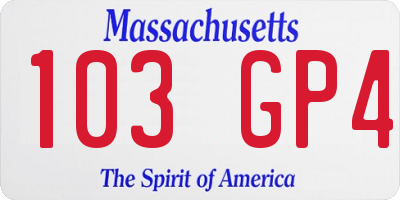 MA license plate 103GP4