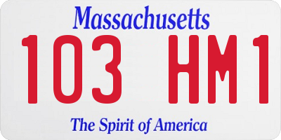 MA license plate 103HM1