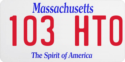 MA license plate 103HT0