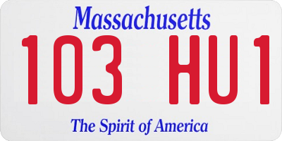 MA license plate 103HU1