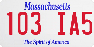 MA license plate 103IA5