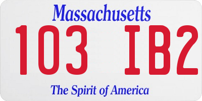 MA license plate 103IB2