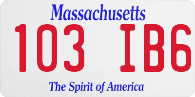 MA license plate 103IB6