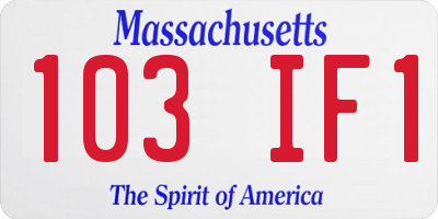 MA license plate 103IF1