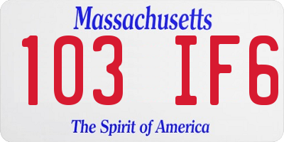 MA license plate 103IF6