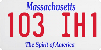 MA license plate 103IH1
