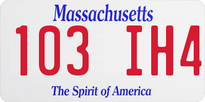 MA license plate 103IH4