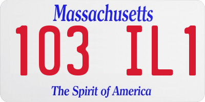 MA license plate 103IL1