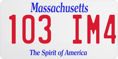 MA license plate 103IM4