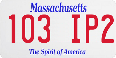 MA license plate 103IP2
